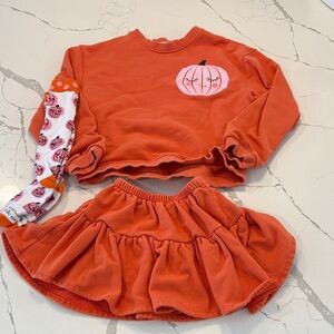 Orange Pumpkin Kids Matching Set